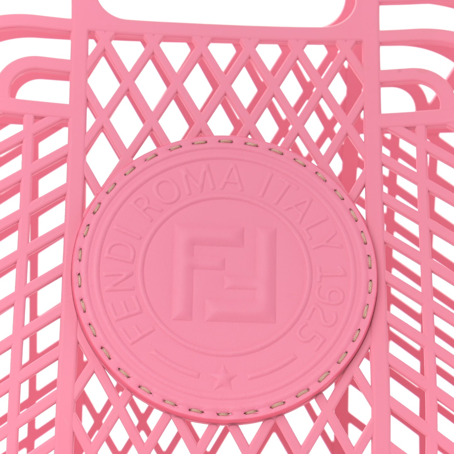 Recycled Plastic Vitello Liberty Matte Medium Fendi Basket Rosa
