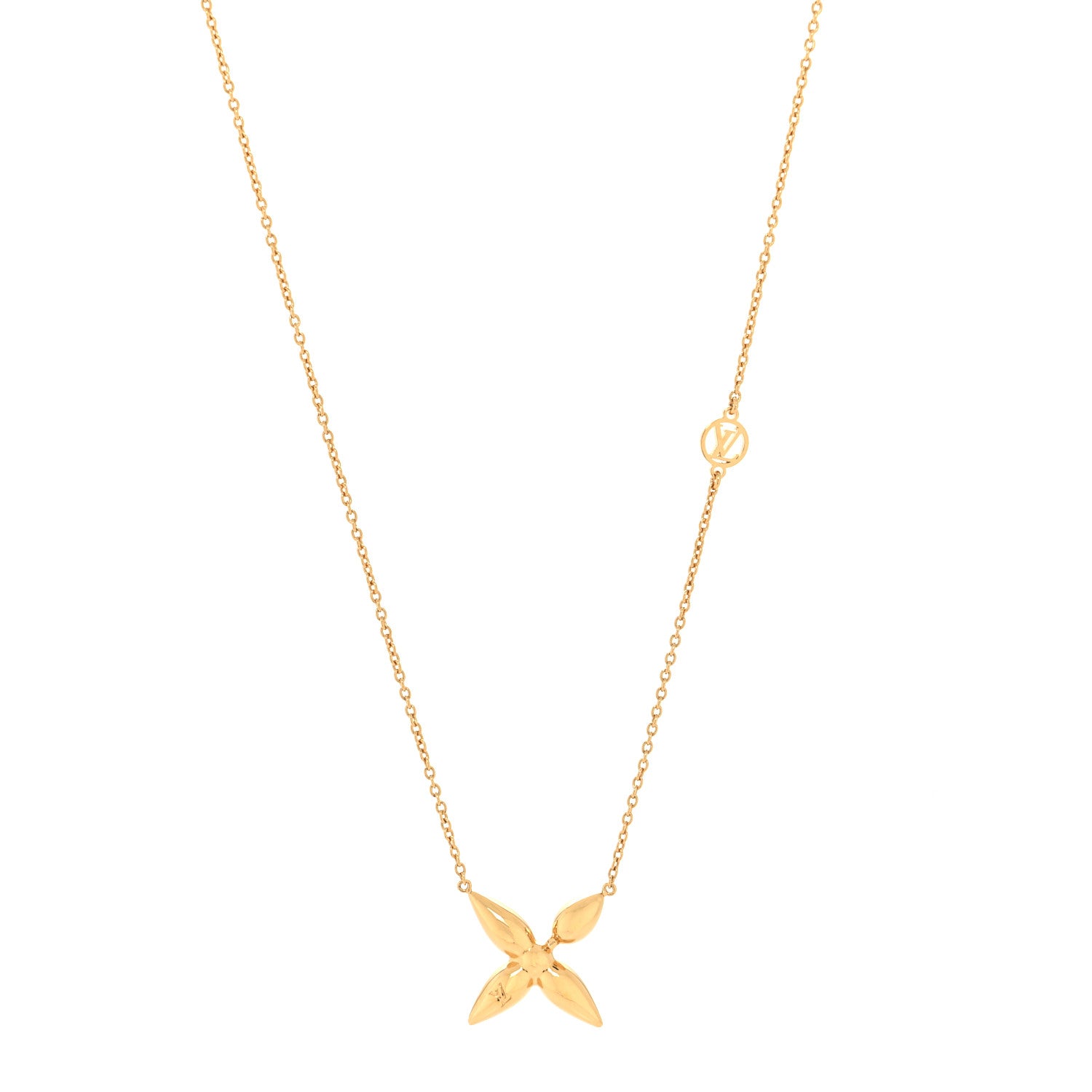 Louis Vuitton Metal Louisette Necklace Gold 1 of 6