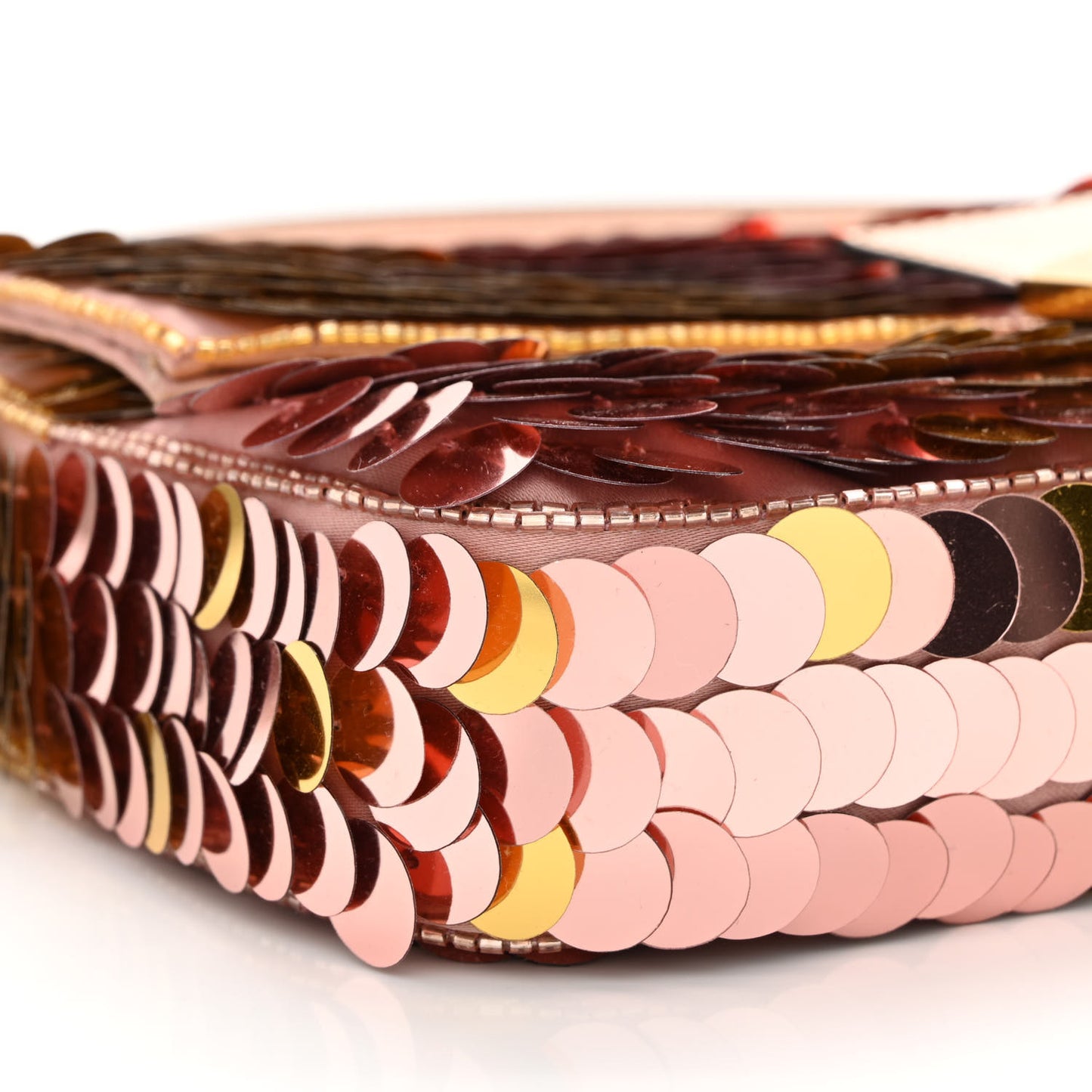 Sequin Paillettes Vitello Laminato Striped Baguette 1997 Multicolor
