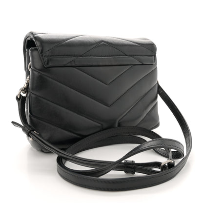 Saint Laurent Calfskin Y Quilted Monogram Toy Loulou Crossbody Bag Black 2 of 12
