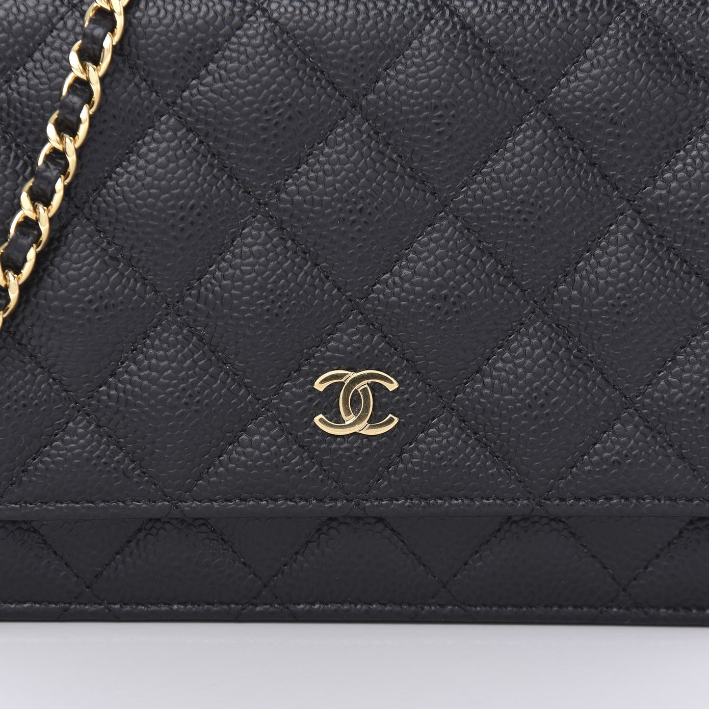 Caviar Quilted Wallet On Chain WOC Black