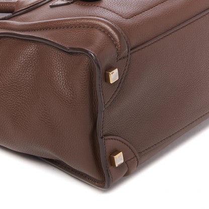Celine Pebbled Calfskin Micro Luggage Chocolate 5 of 9