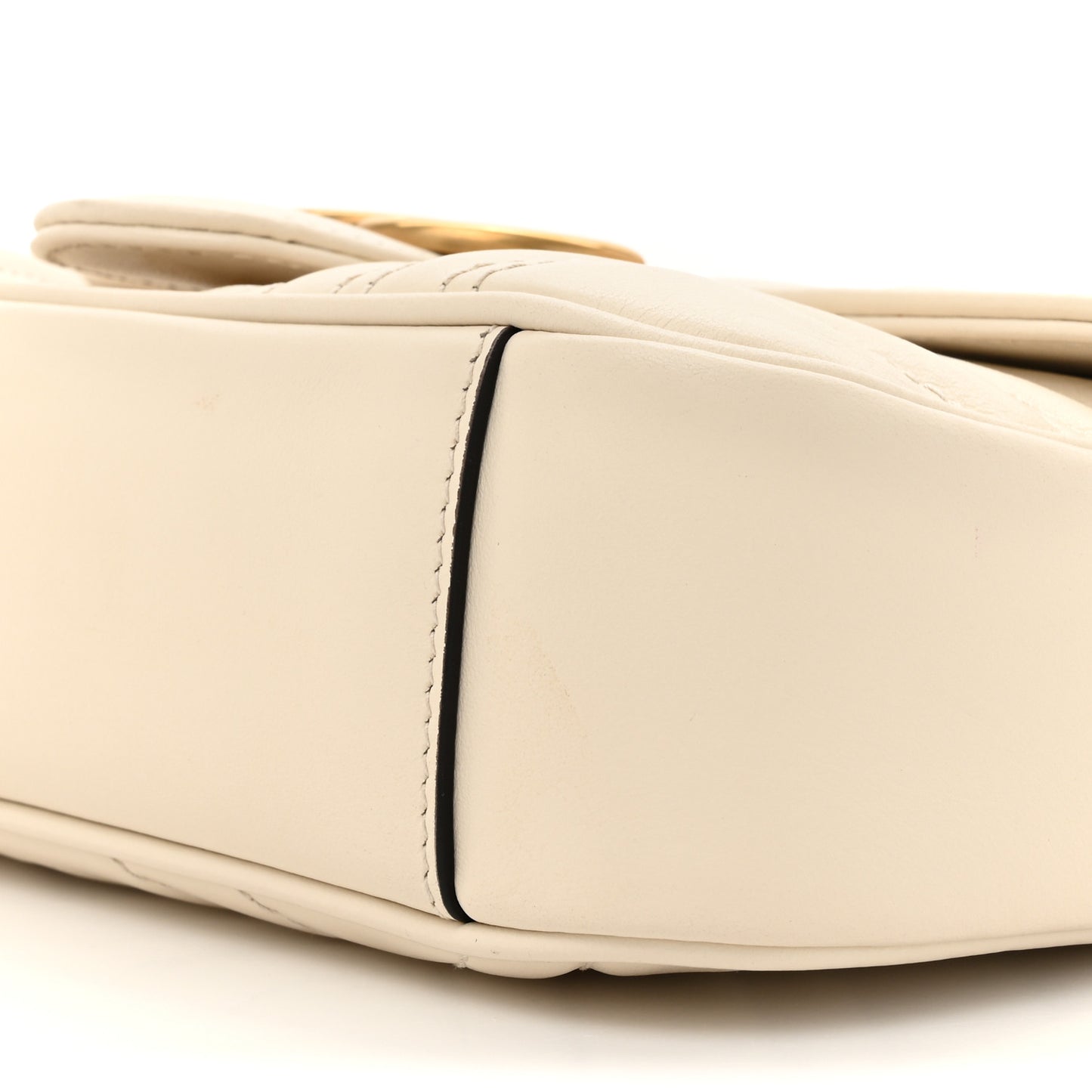 Calfskin Matelasse Mini GG Marmont Shoulder Bag White
