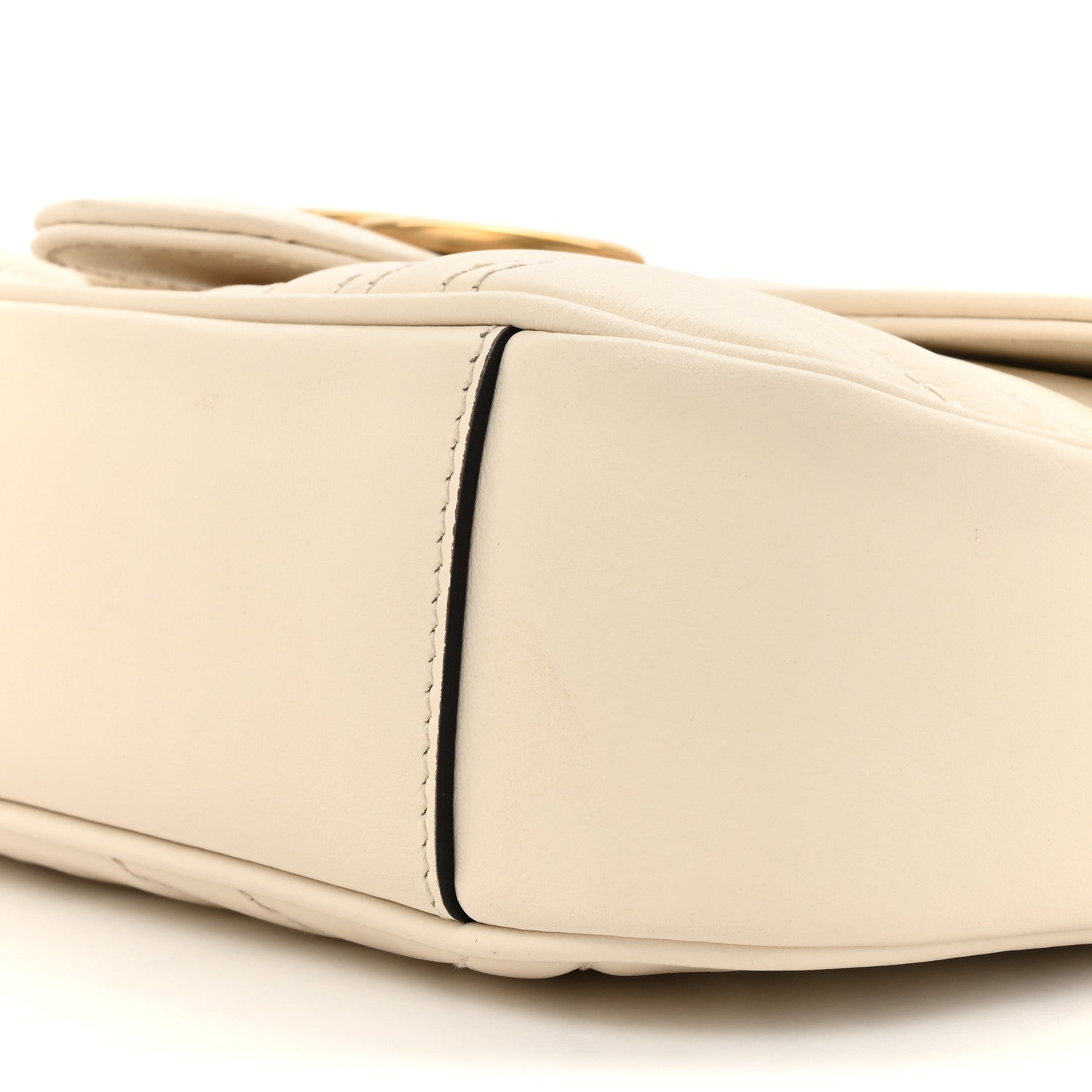 Gucci Calfskin Matelasse Mini GG Marmont Shoulder Bag White 9 of 11