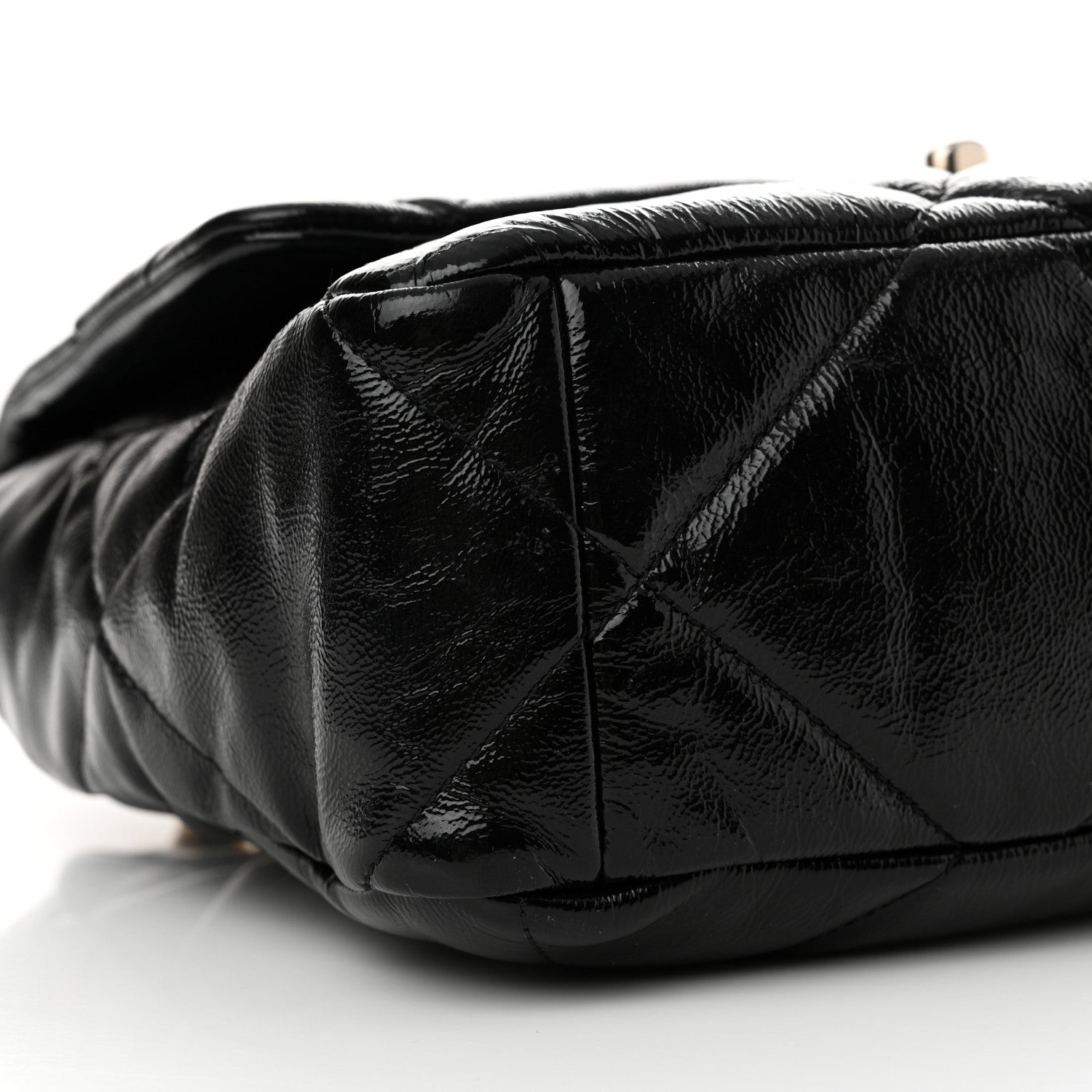 Chanel Shiny Crumpled Calfskin Quilted Large Chanel 19 Flap Black 9 of 11