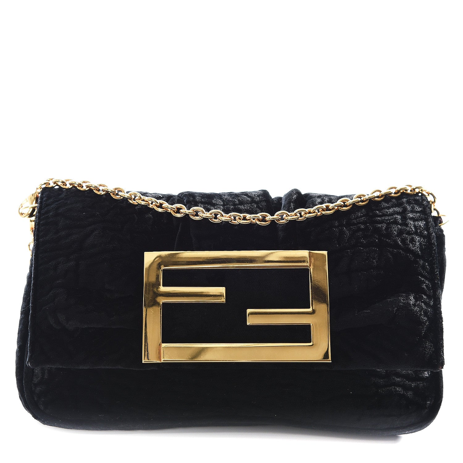 Fendi Velvet Mia Pochette Black 1 of 9