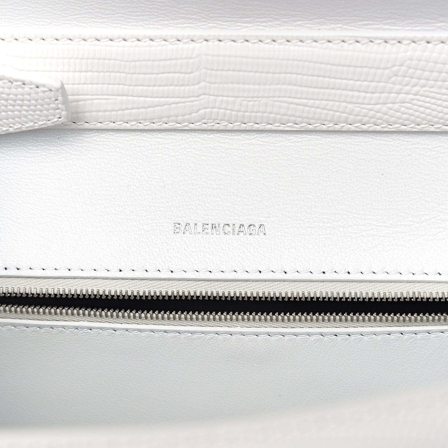 Patent Calfskin Lizard Embossed Medium Ghost Shoulder Bag Optic White