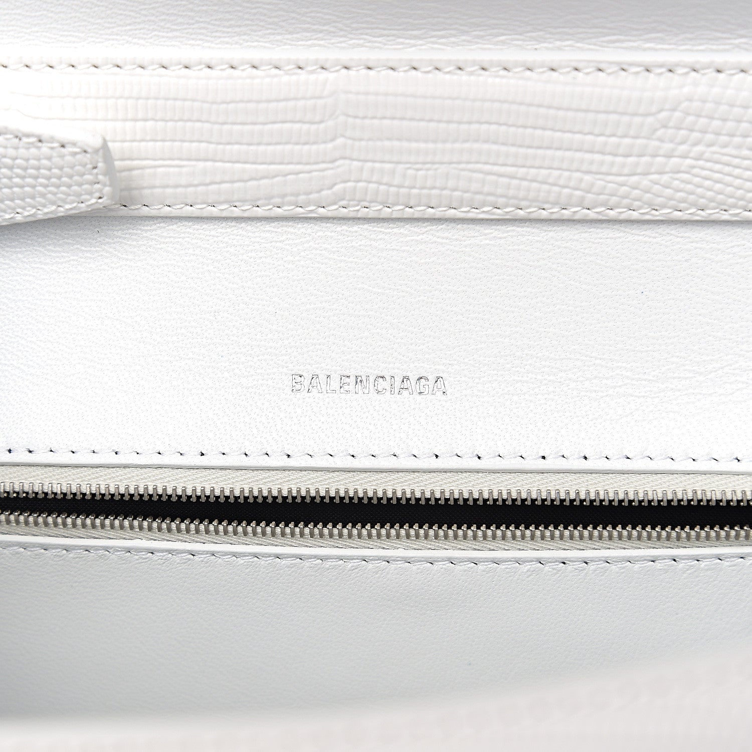Balenciaga Patent Calfskin Lizard Embossed Medium Ghost Shoulder Bag Optic White 5 of 8
