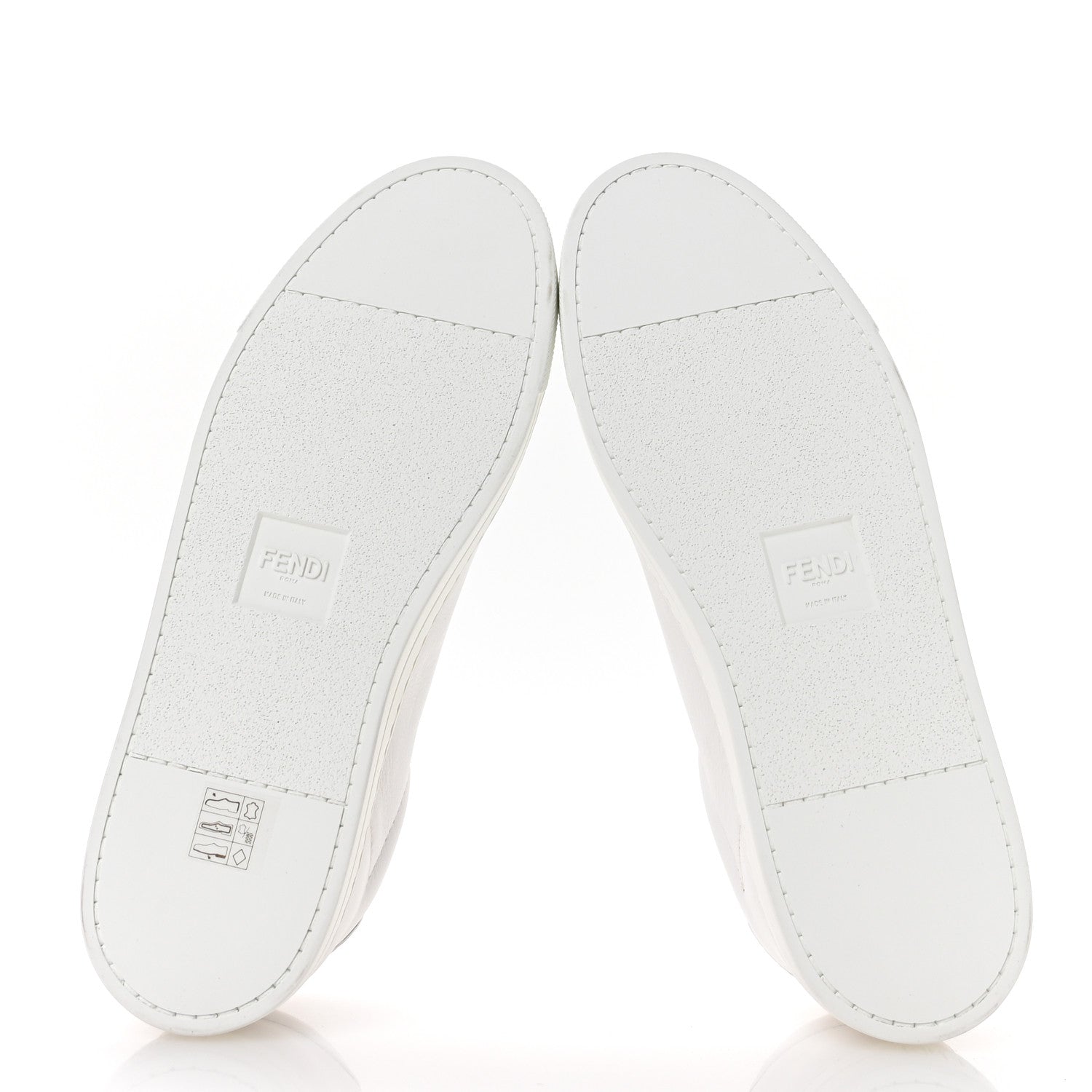 Fendi Vitello Karligraphy Embossed Low Top Sneakers 38.5 White 6 of 8