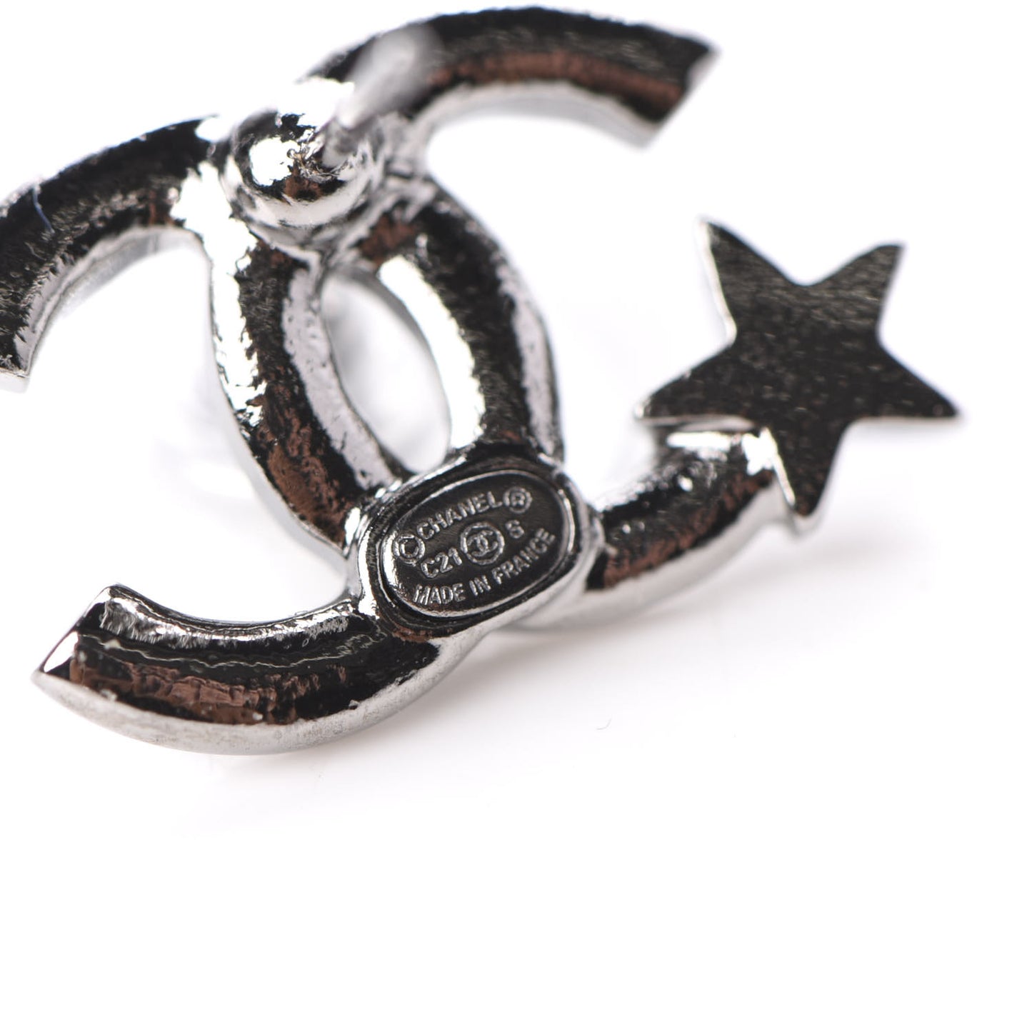 Crystal CC Starfall Earrings Silver