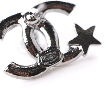 Chanel Crystal CC Starfall Earrings Silver 4 of 5