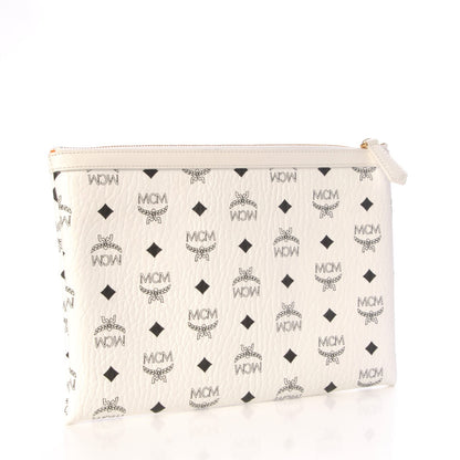 MCM Visetos Medium Heritage Pouch White 3 of 10