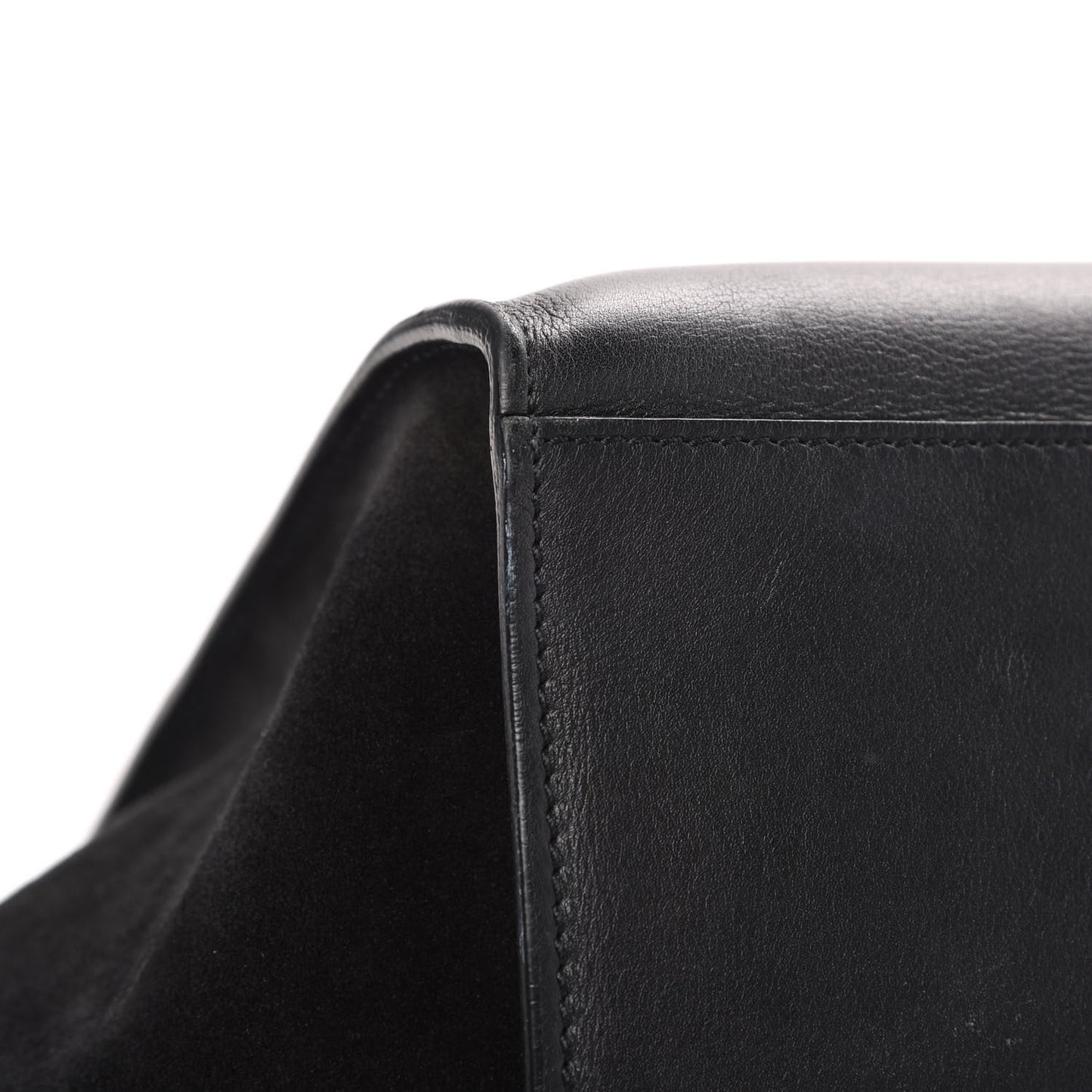 Crocodile Embossed Calfskin Suede Medium Trapeze Black