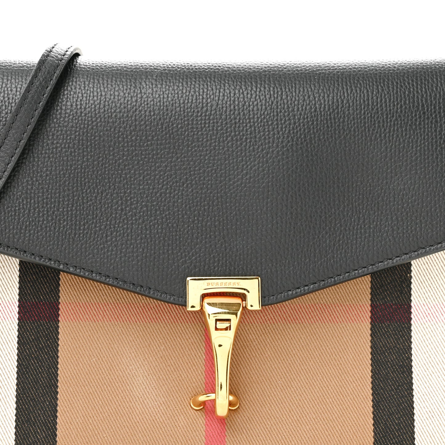 Derby Calfskin House Check Small Macken Crossbody Bag Black