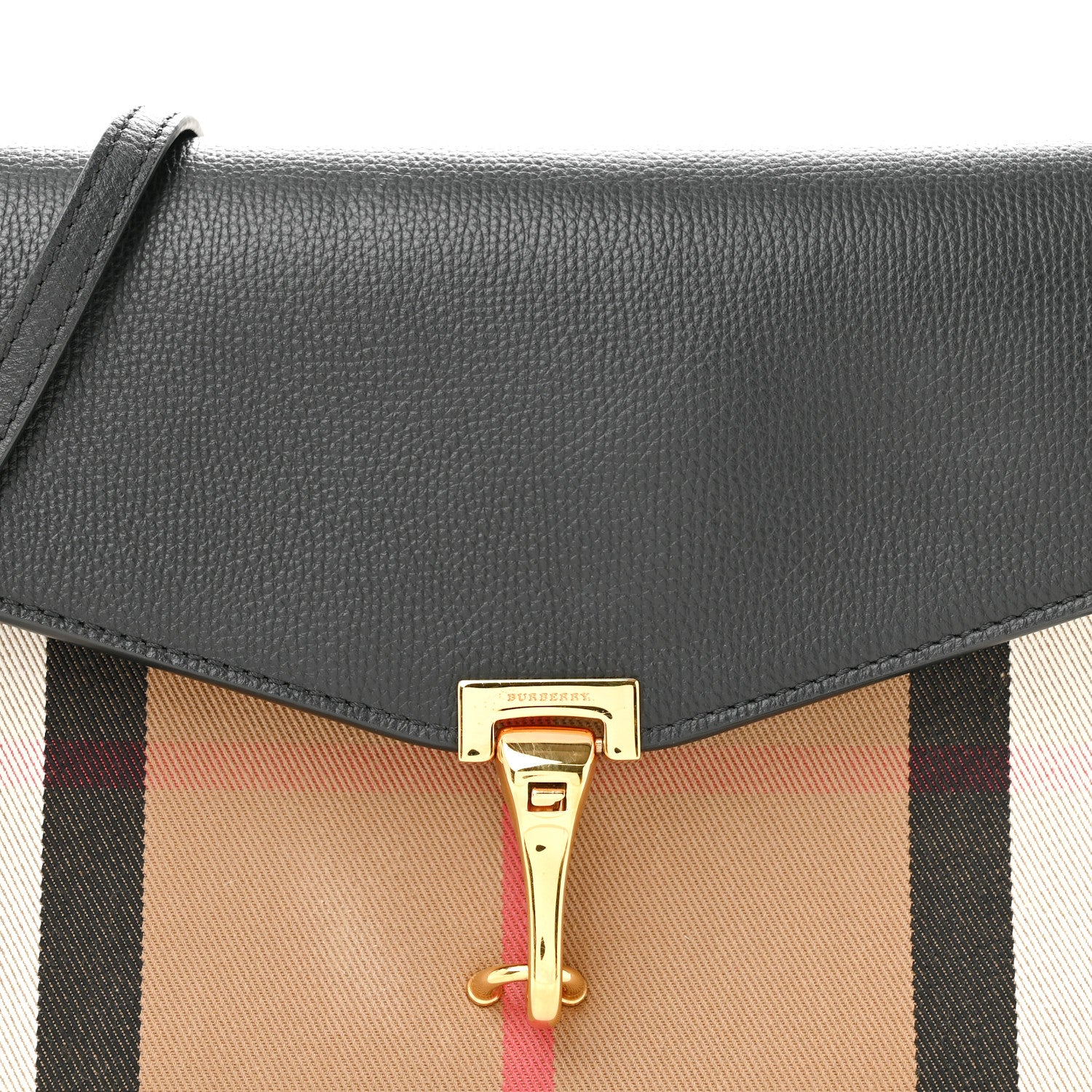 Burberry Derby Calfskin House Check Small Macken Crossbody Bag Black 8 of 13