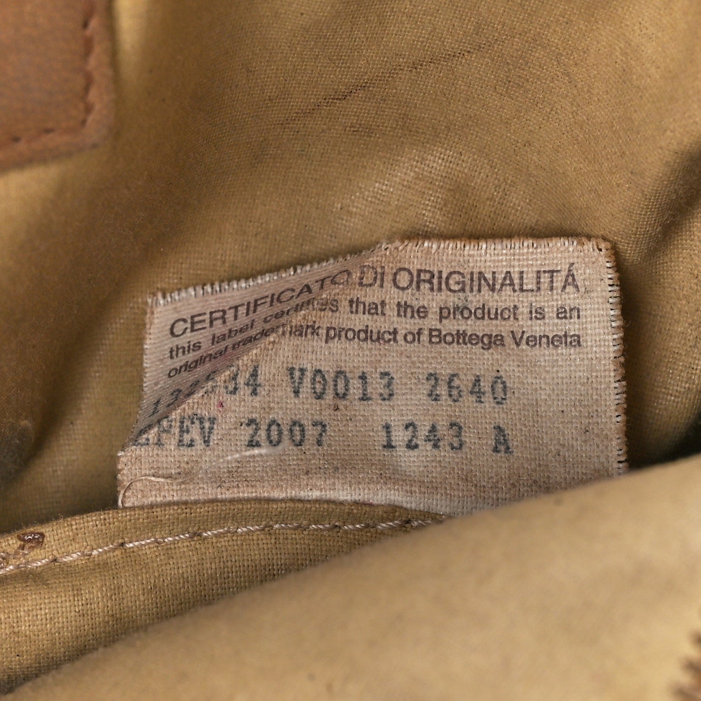 Nappa Intrecciato Small Cosmetic Pouch Camel
