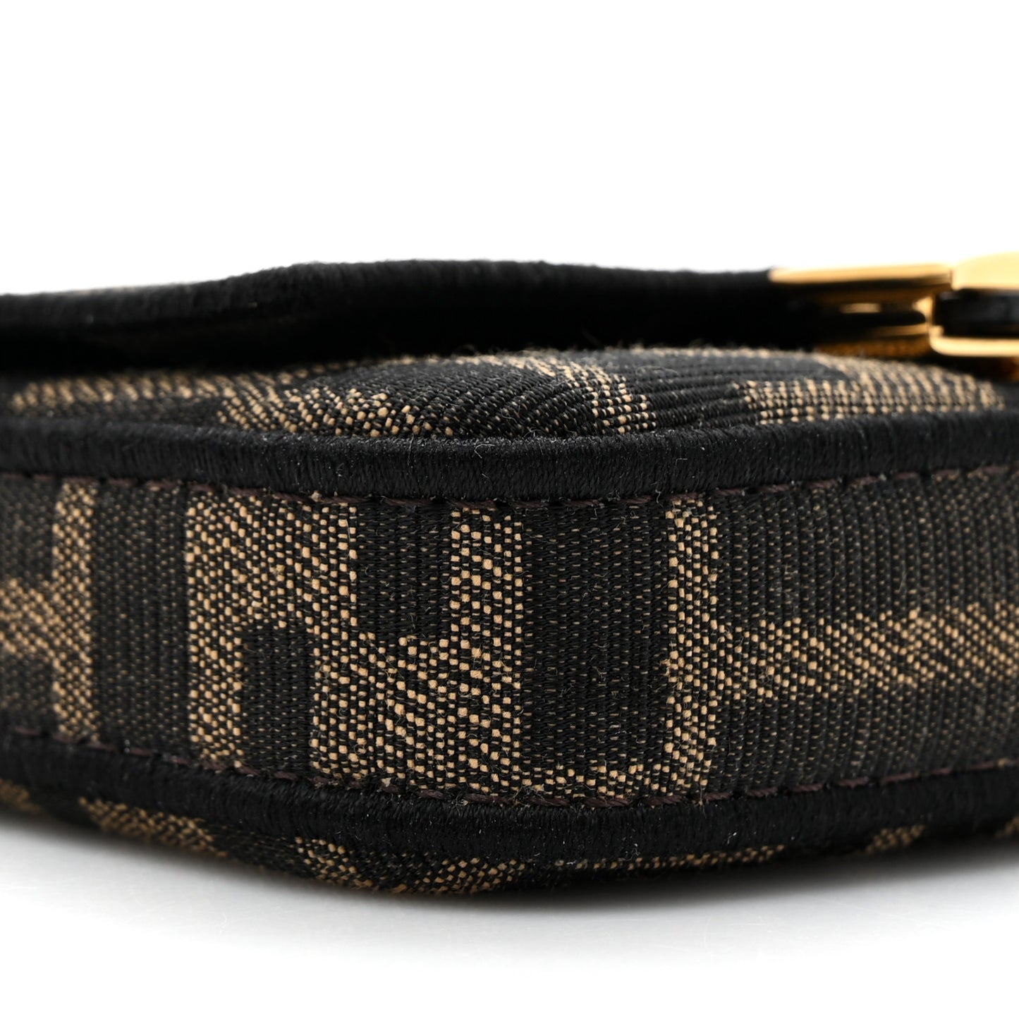 Fabric Jacquard FF 1974 Nano Baguette Charm Tobacco Moro Black