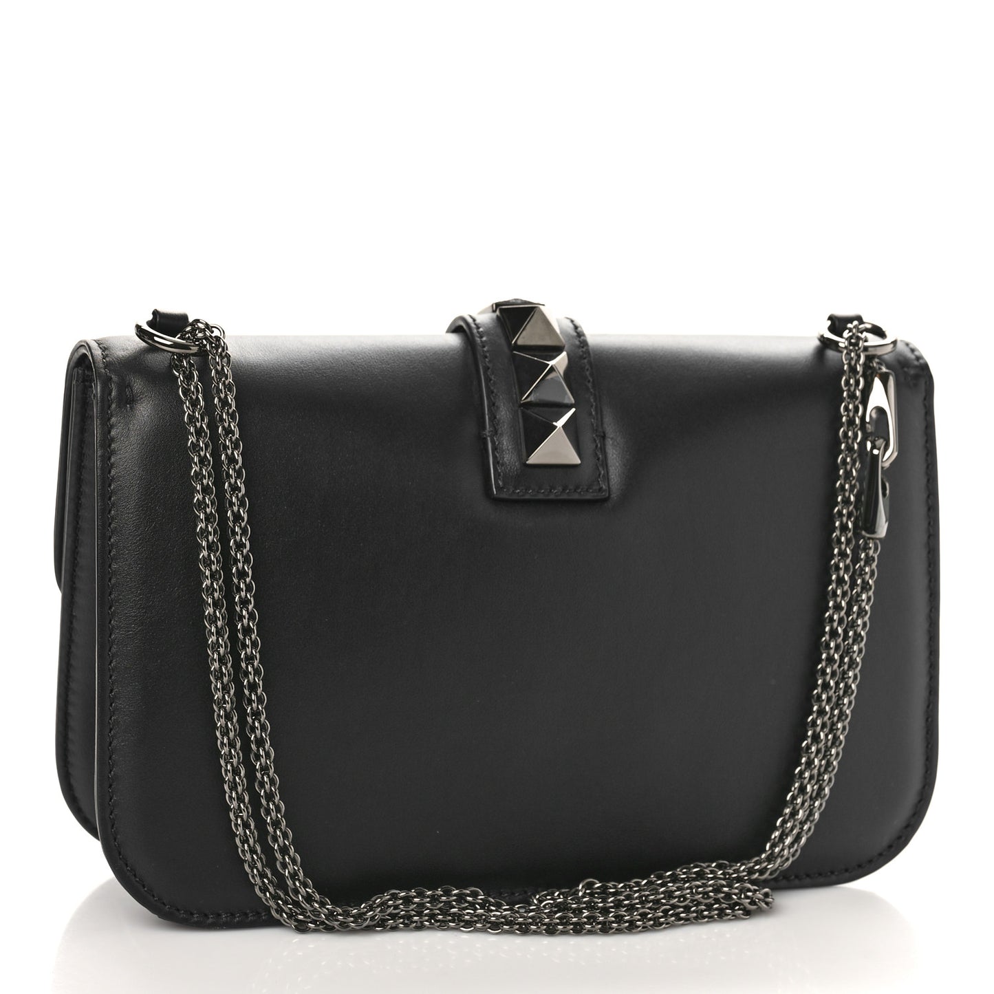 Vitello Medium Glam Lock Rockstud Flap Black