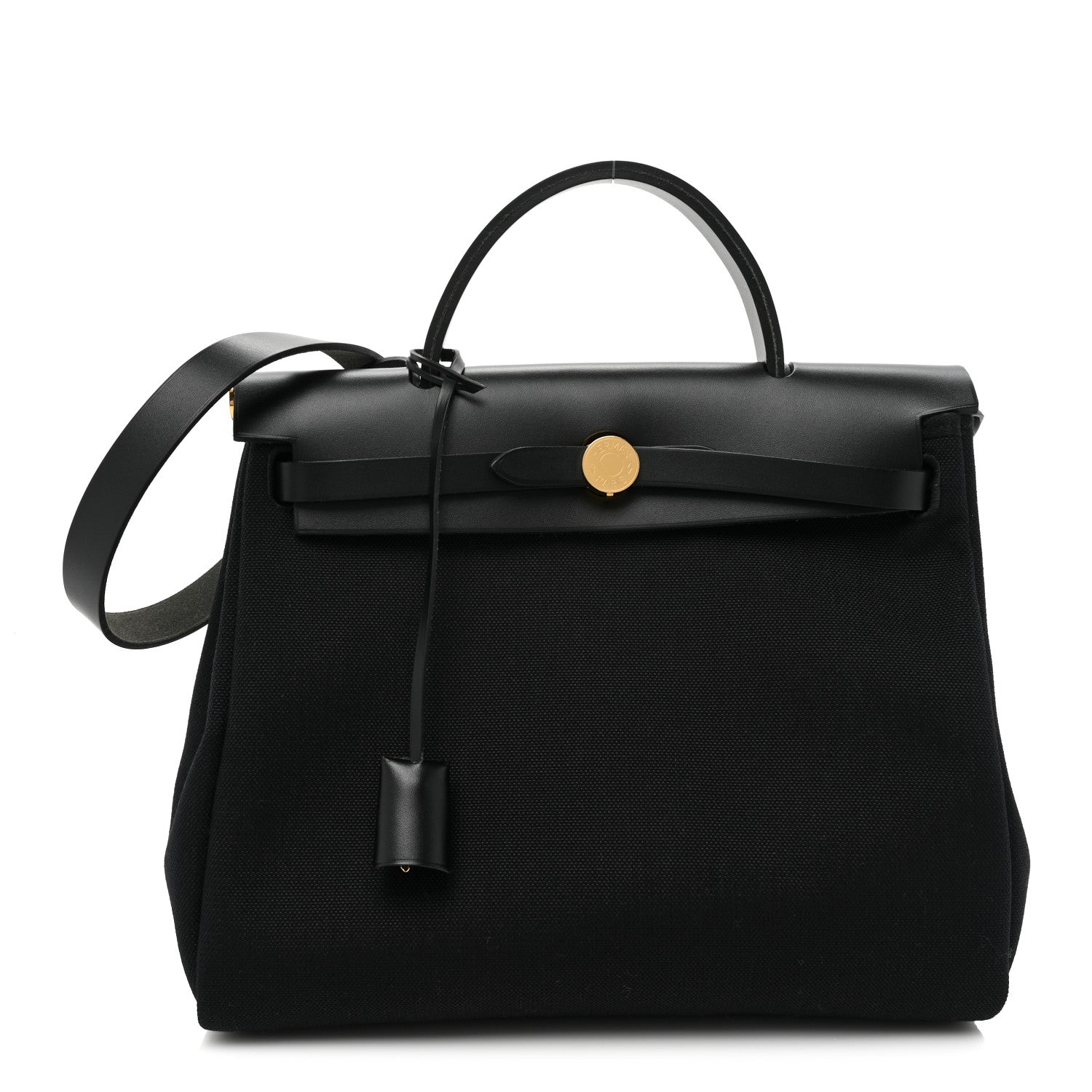 Hermes Military Toile Vache Hunter Herbag Zip PM 31 Black 1 of 13