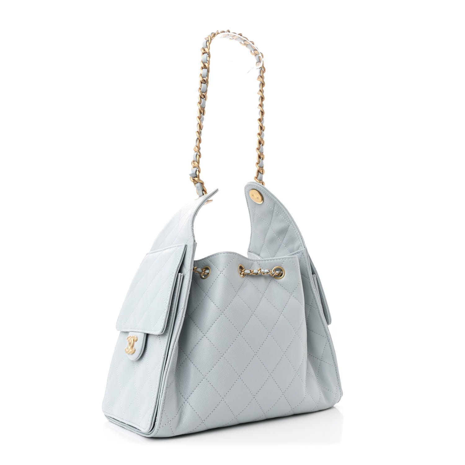 Chanel Caviar Quilted Small Chanel 25 Handbag Light Blue 3 of 10