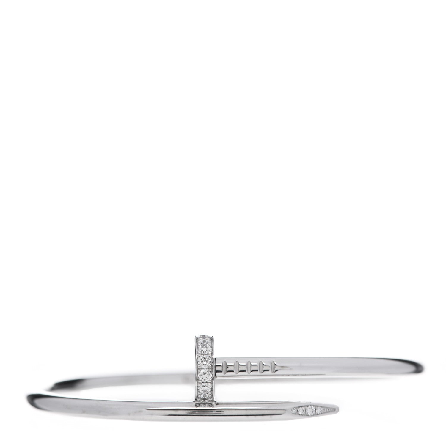 Cartier 18K White Gold Diamond Juste Un Clou Bracelet 18 1 of 6