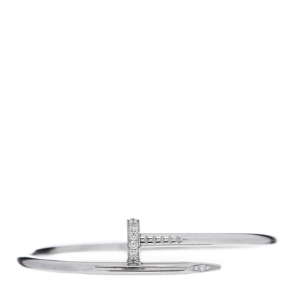 Cartier 18K White Gold Diamond Juste Un Clou Bracelet 18 1 of 6