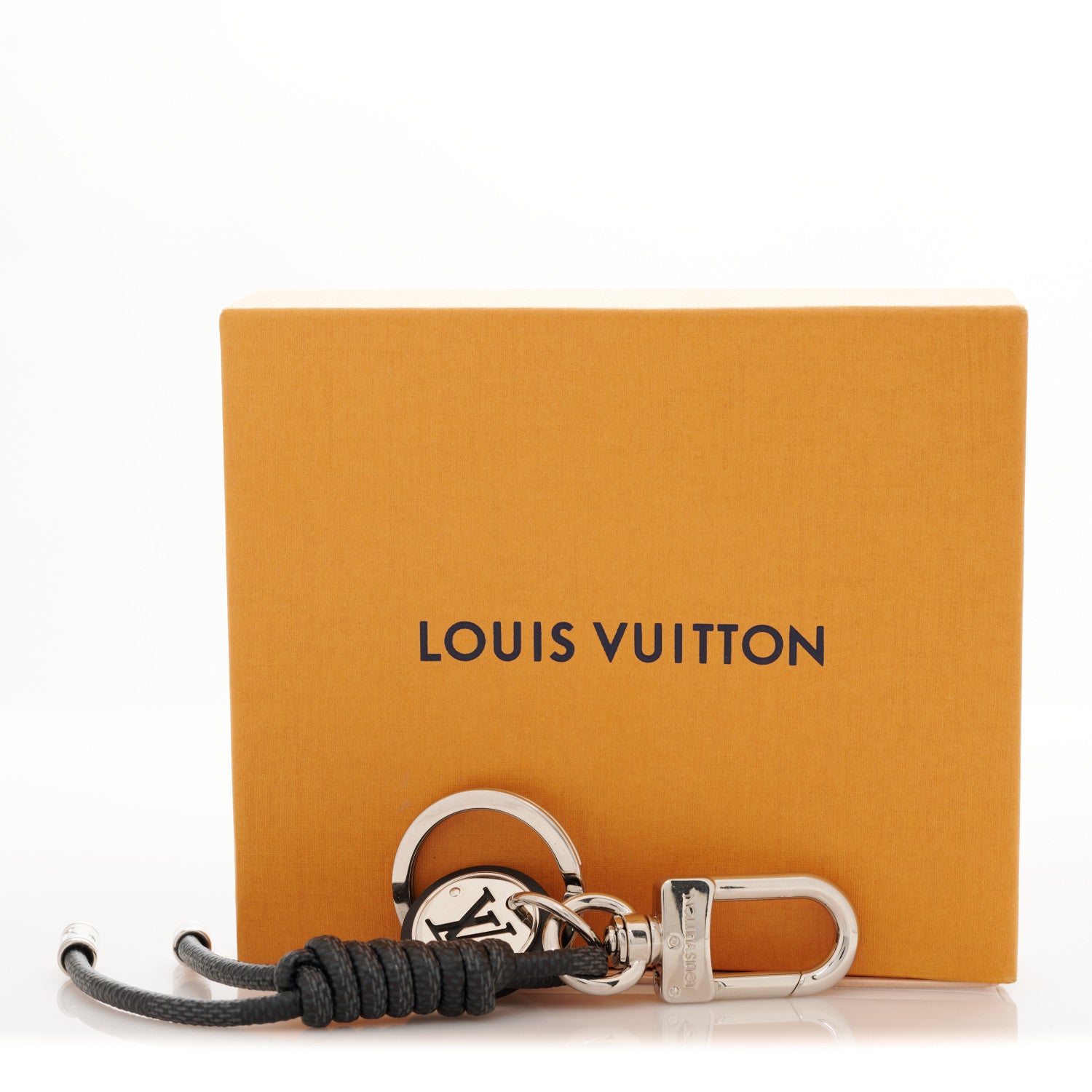 Louis Vuitton Palladium Damier Graphite Rope Bag Charm Key Holder 5 of 5