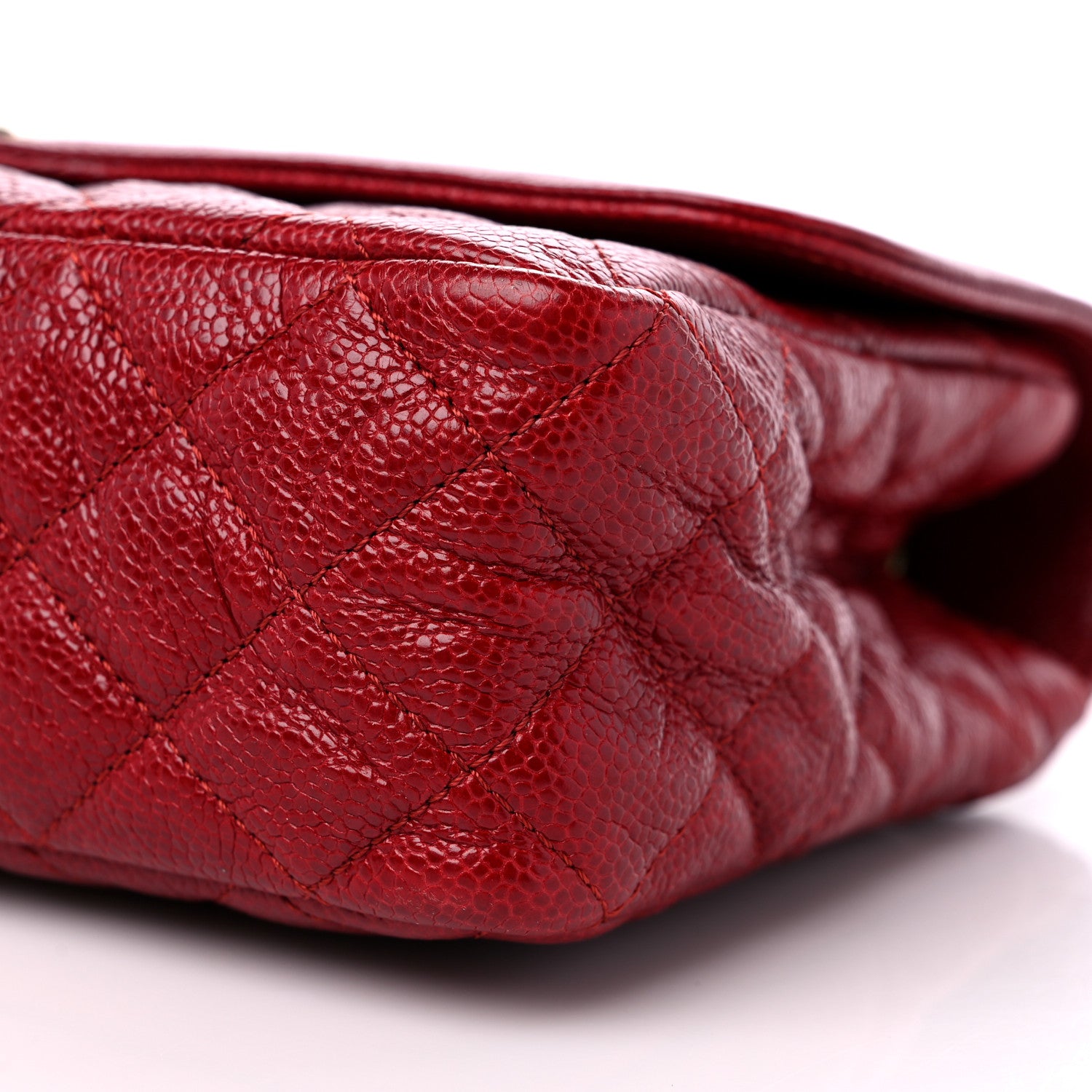 Chanel Crumpled Grained Calfskin Quilted Large Two Tone Flap Bag Red 9 of 9