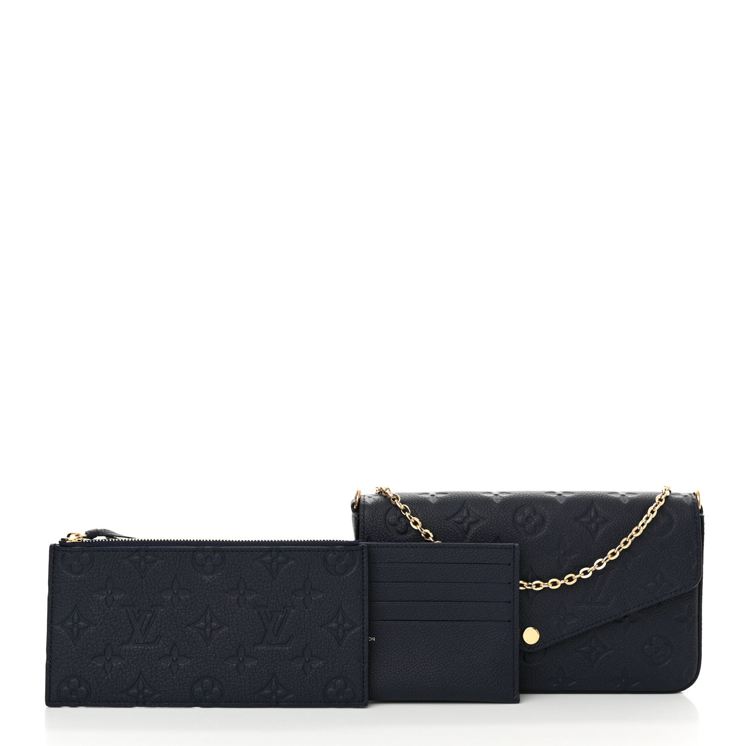 Louis Vuitton Empreinte Pochette Felicie Chain Wallet Navy 3 of 10