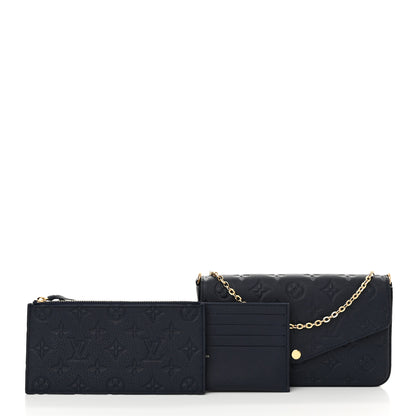 Louis Vuitton Empreinte Pochette Felicie Chain Wallet Navy 3 of 10