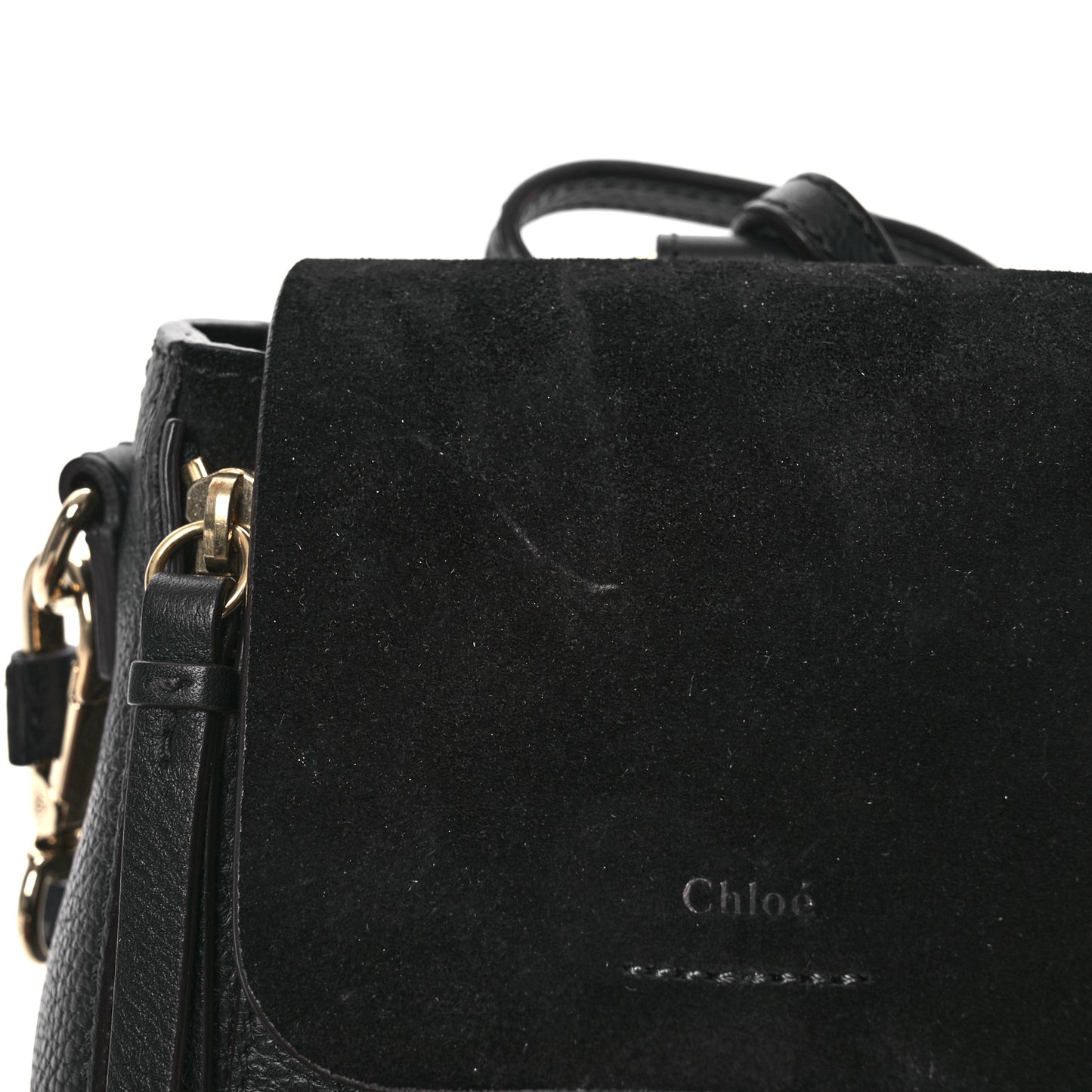 Suede Calfskin Mini Faye Backpack Black