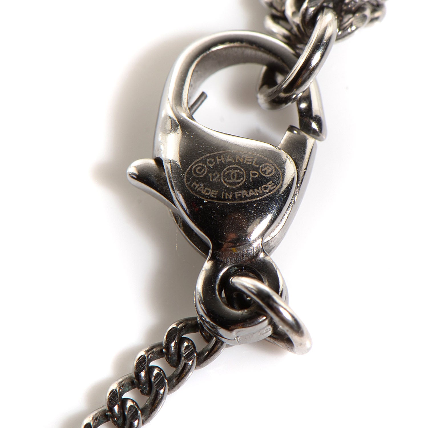 Chanel Ruthenium CC Necklace Black Purple 5 of 7