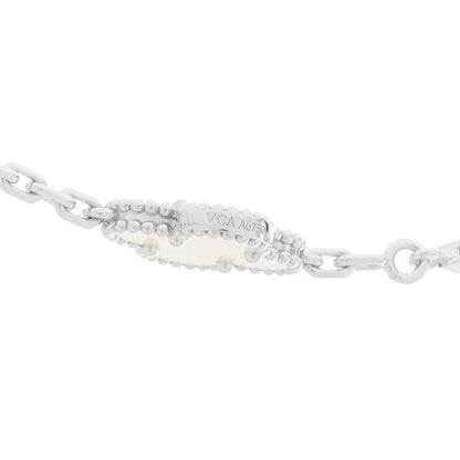Van Cleef & Arpels 18K White Gold Mother of Pearl 10 Motifs Vintage Alhambra Necklace 6 of 6