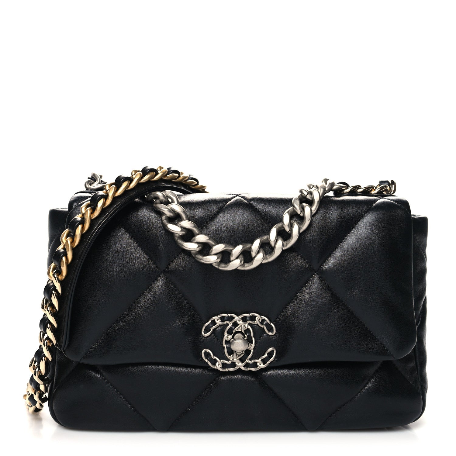 Chanel Lambskin Quilted Medium Chanel 19 Flap Black 1 of 10