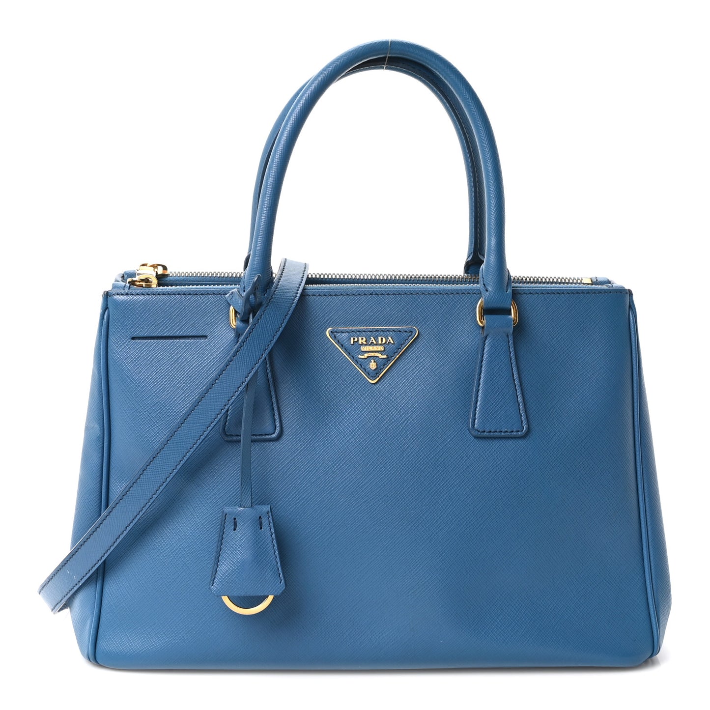 Saffiano Small Galleria Double Zip Tote Cobalto