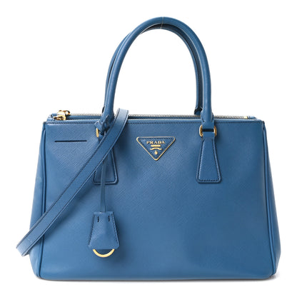 Prada Saffiano Small Galleria Double Zip Tote Cobalto 1 of 10
