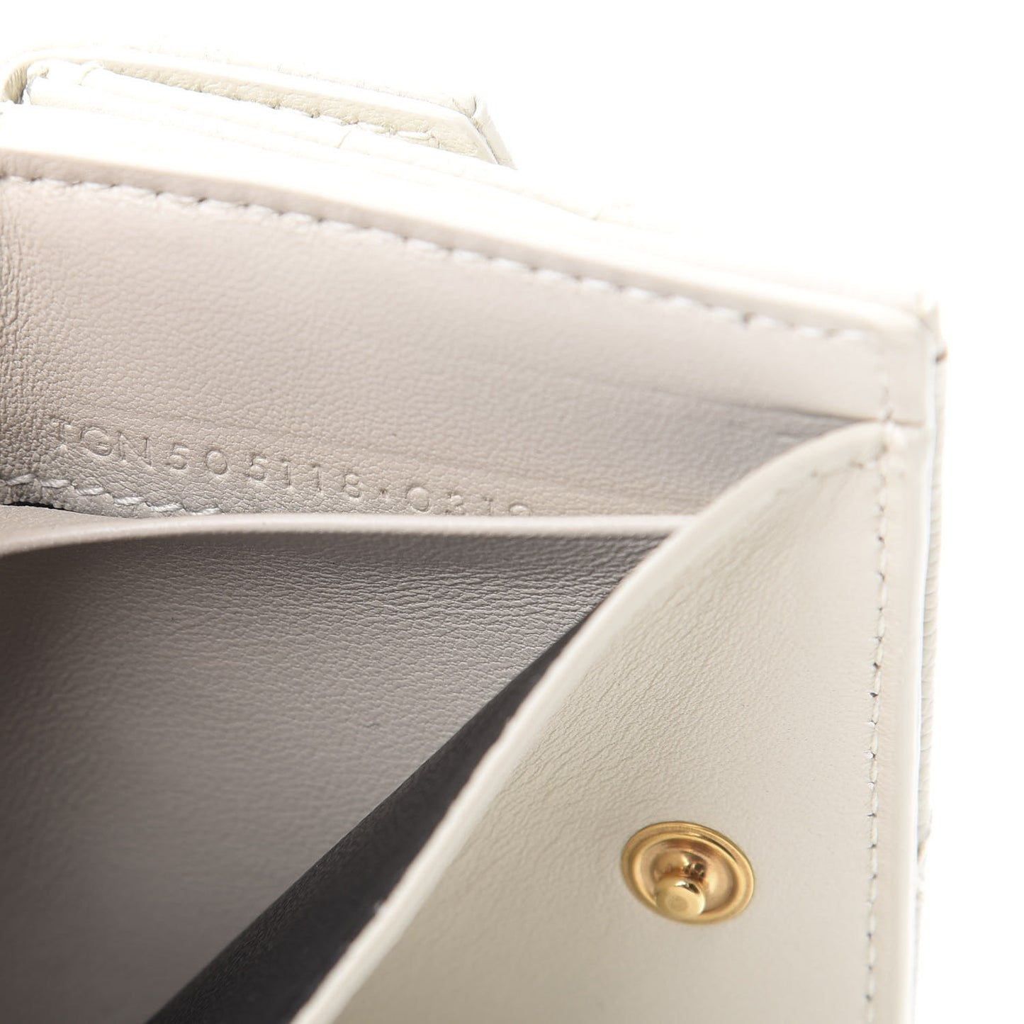Grain De Poudre Matelasse Chevron Monogram Tiny Wallet Soft Cream