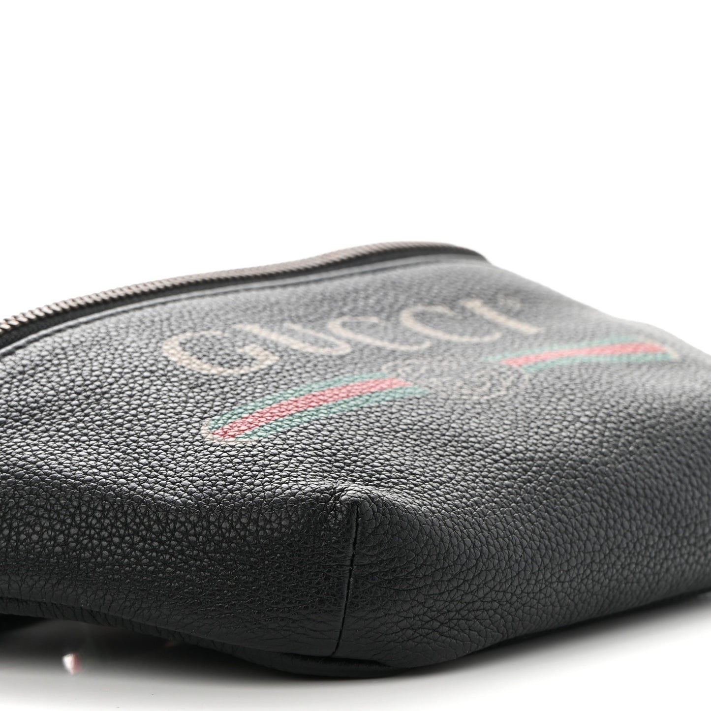 Grained Calfskin Small Logo Belt Bag Black