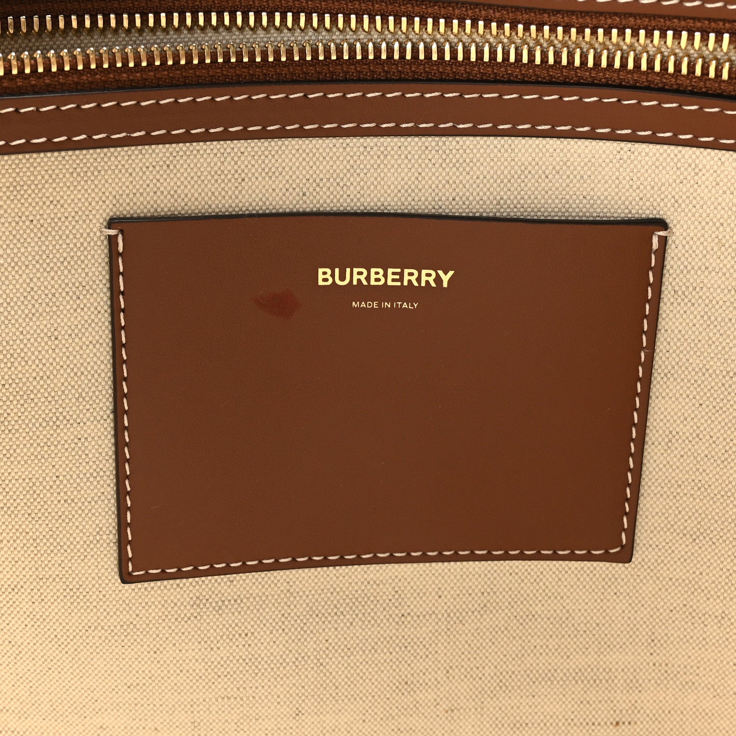Burberry Calfskin Monogram Motif TB Medium Soft Tote Brown 7 of 10
