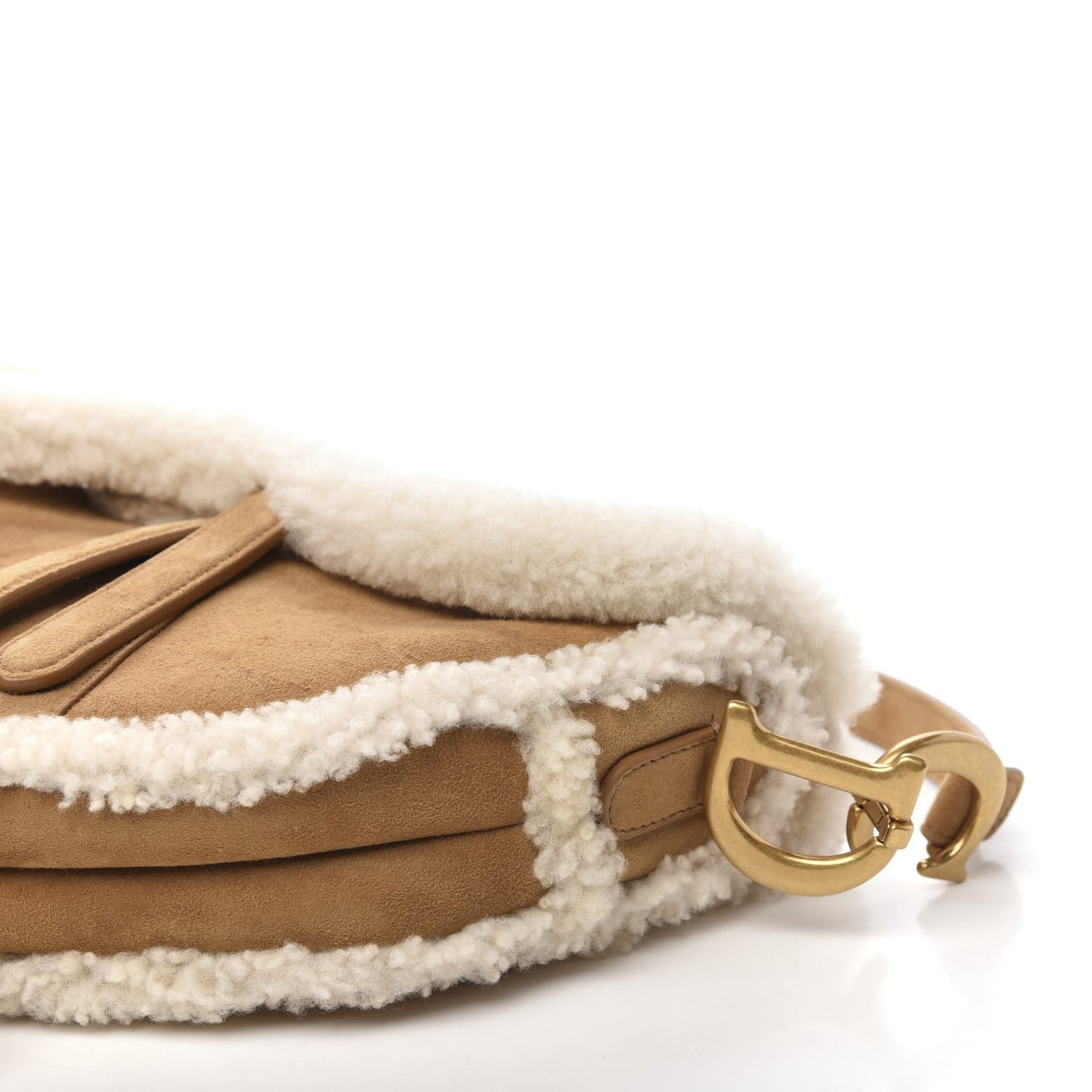 Shearling Saddle Bag Camel