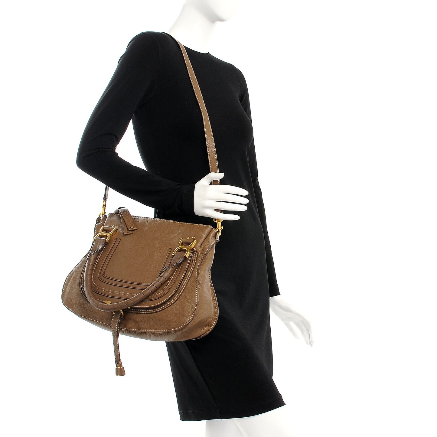 Calfskin Medium Marcie Satchel Barbour Khaki