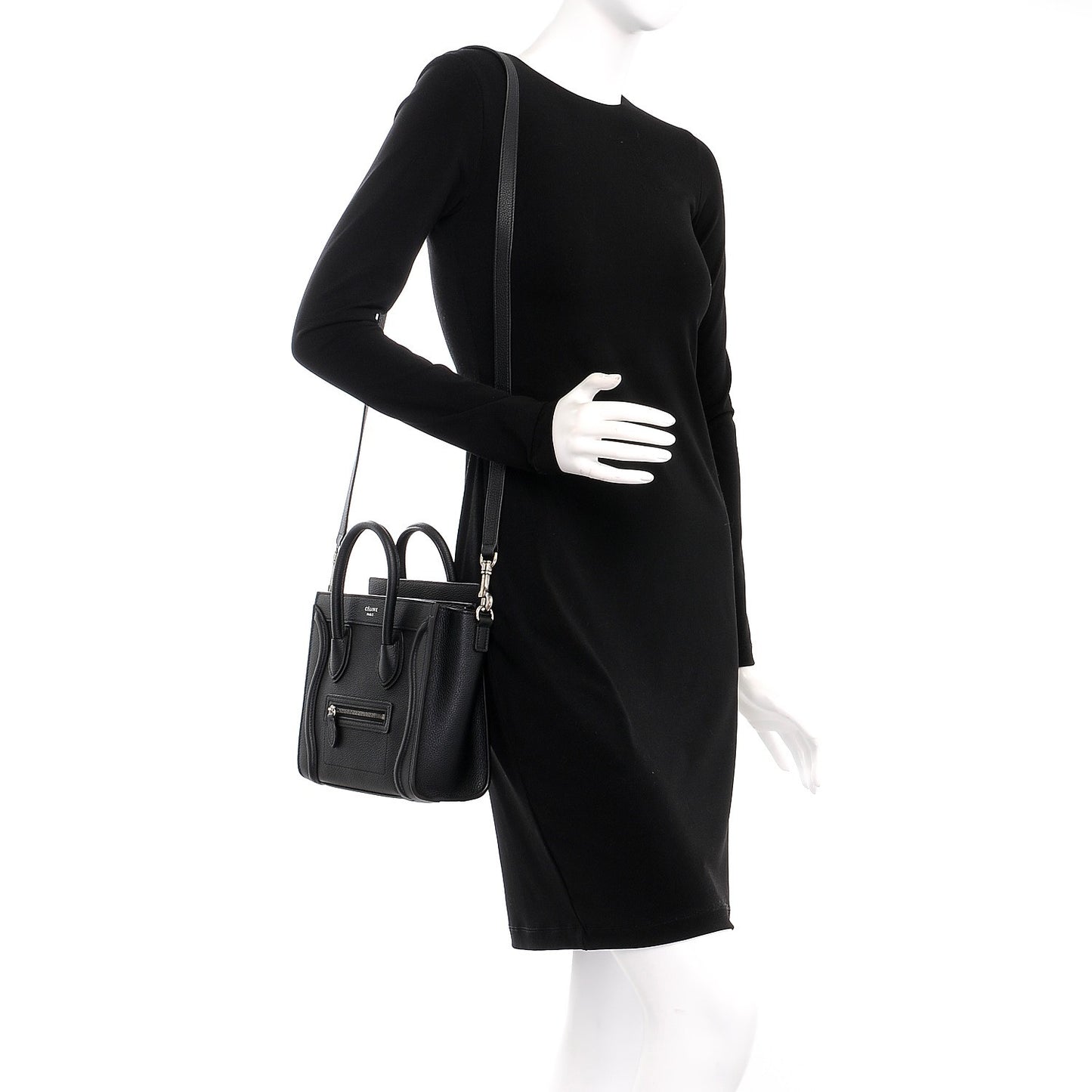 Drummed Calfskin Nano Luggage Black