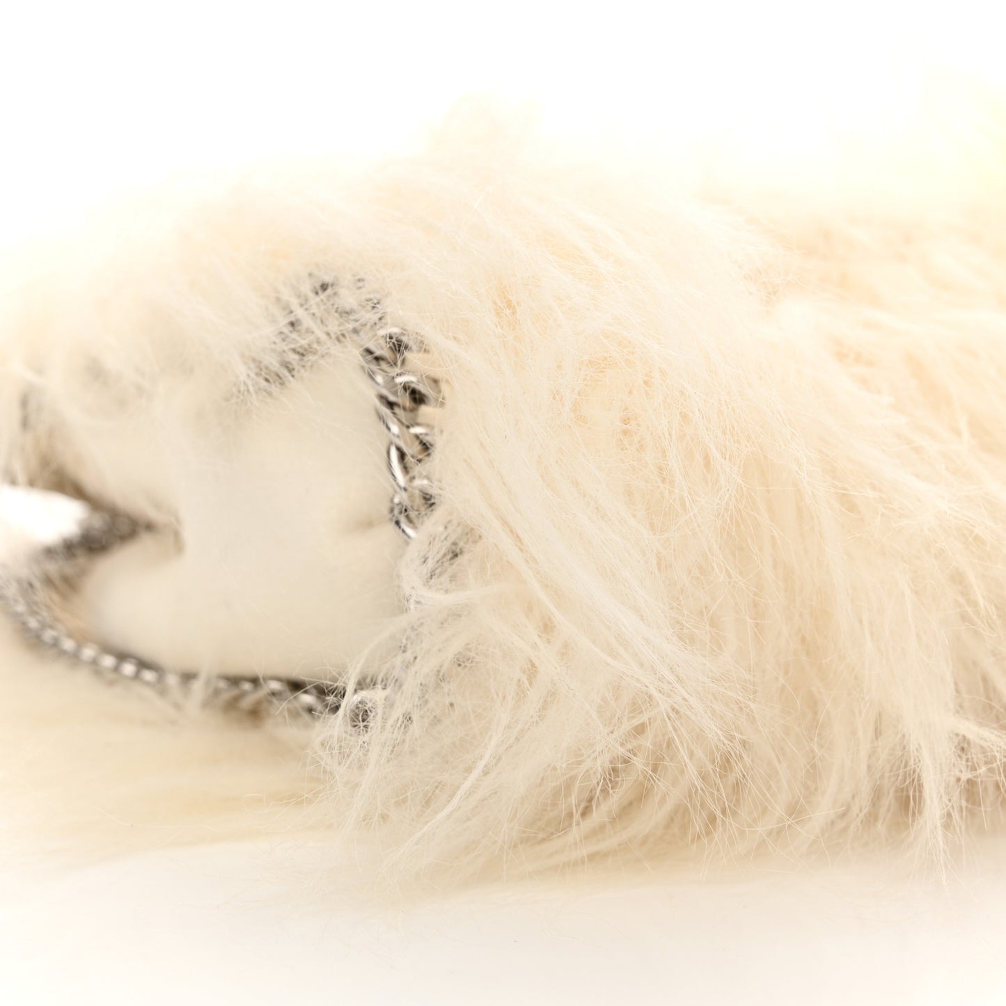Eco Fur Tiny Falabella Tote Ivory