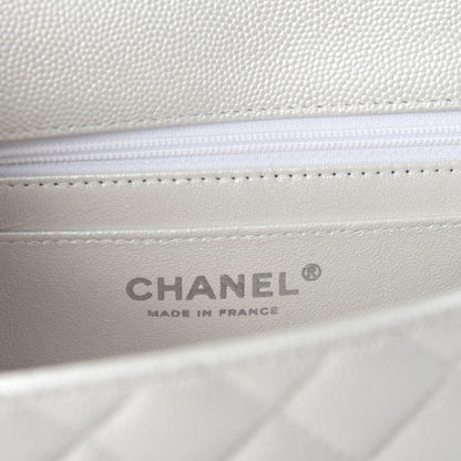 Chanel Iridescent Caviar Quilted Mini Top Handle Rectangular Flap White 8 of 11