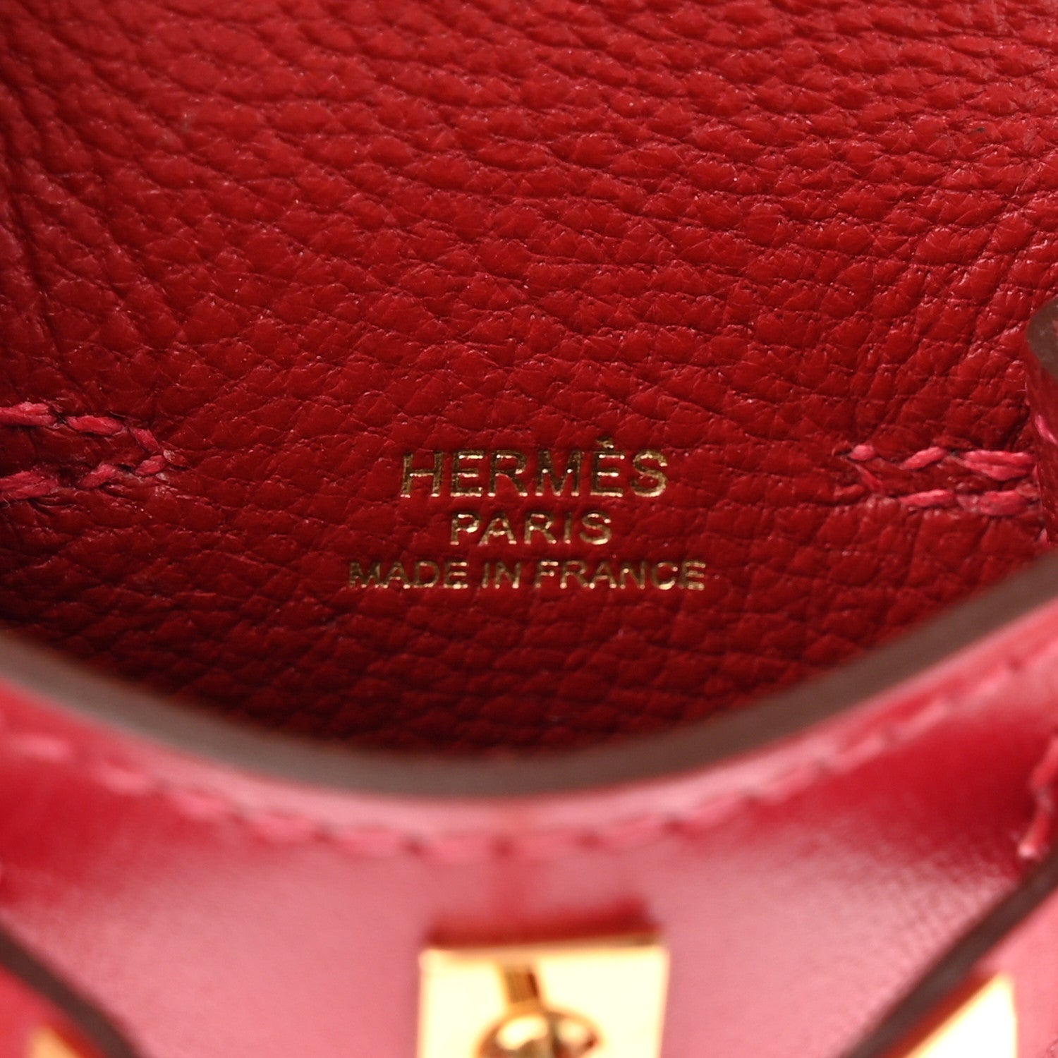 Hermes Tadelakt Mini Kelly Twilly Bag Charm Rouge Vif 4 of 6