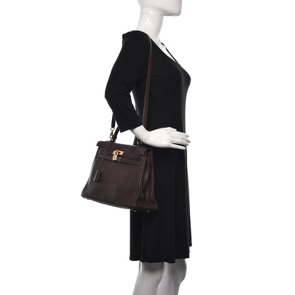 Hermes Togo Kelly Retourne 32 Chocolate 3 of 13