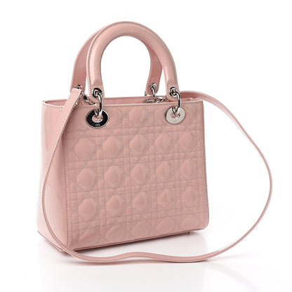 Christian Dior Patent Cannage Medium Lady Dior Rose Clair 2 of 9