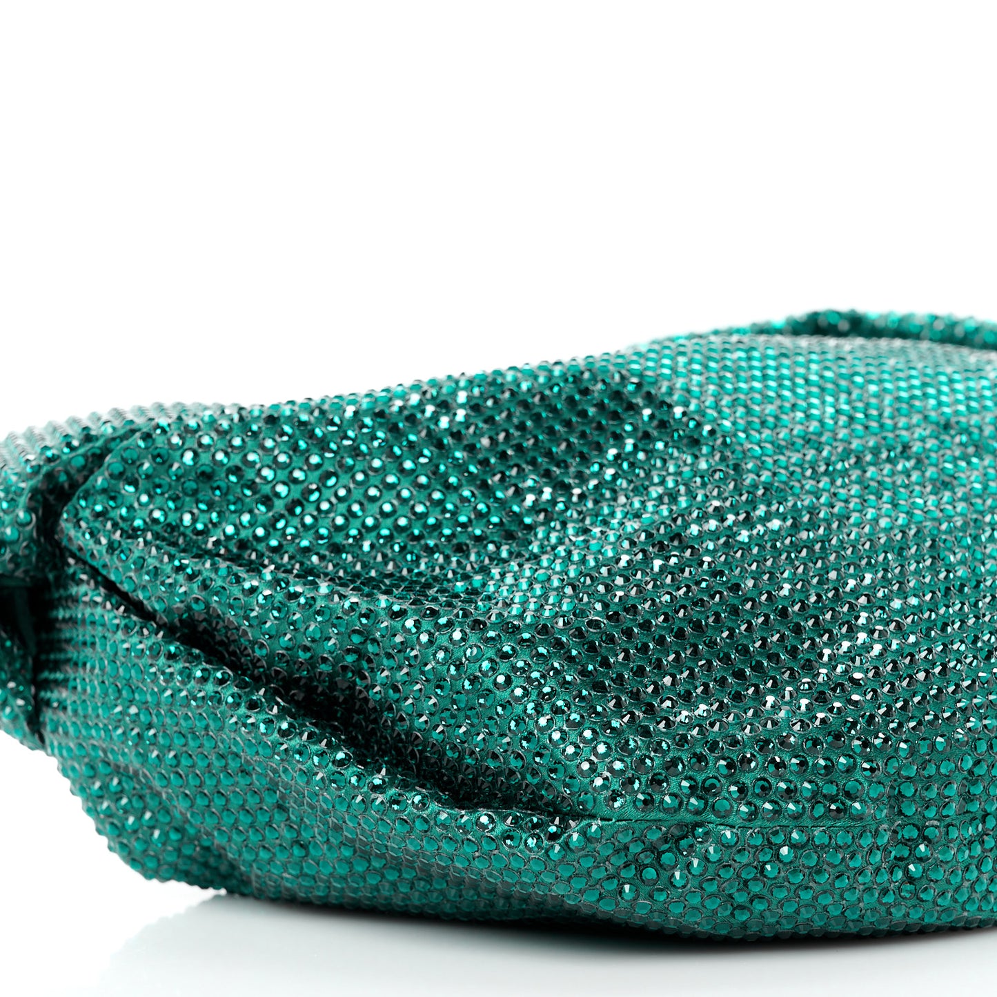 Crystal Embellished Satin Mini Hotfix Jodie Emerald
