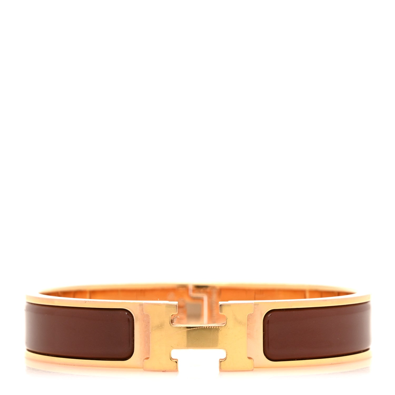 Hermes Enamel Narrow Clic Clac H Bracelet PM Rouge Baroque 1 of 5