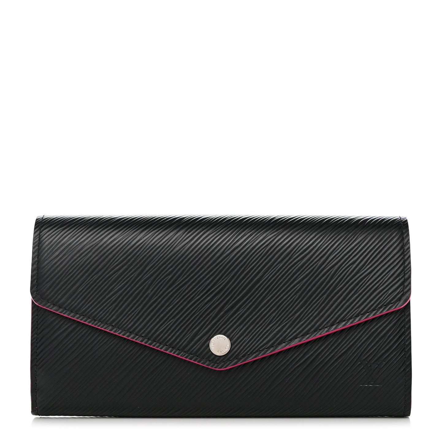 Epi Sarah Wallet NM Black Hot Pink